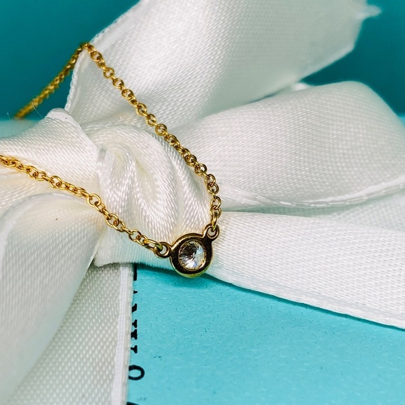 Tiffany & Co .12 carat Peretti diamond by the yard 18k necklace 16” - Picture 4 of 9